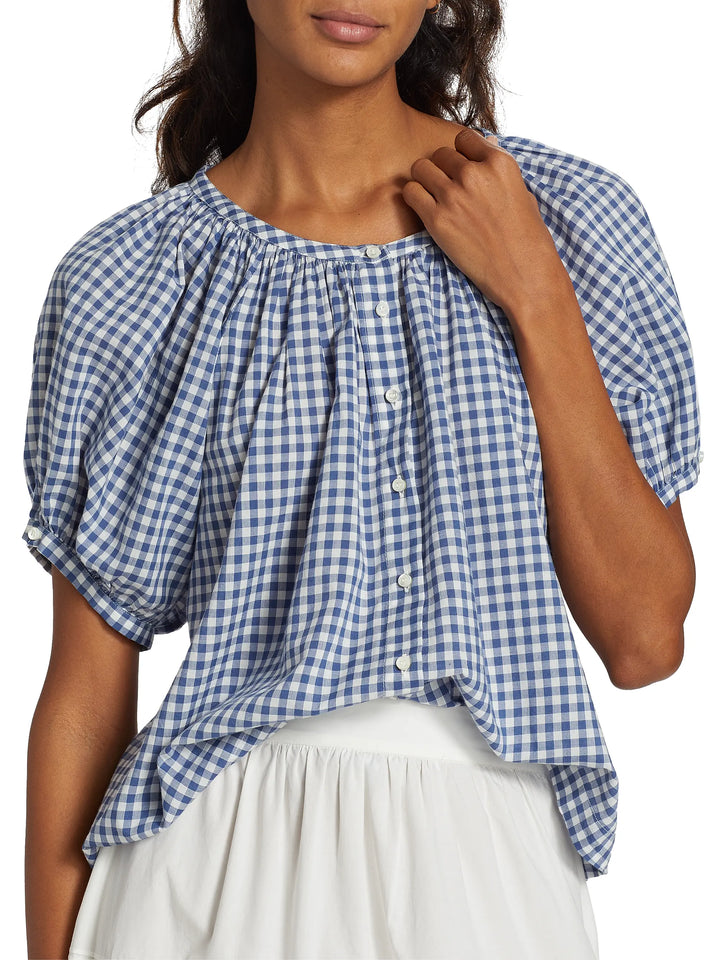 June Gingham Top - Navy