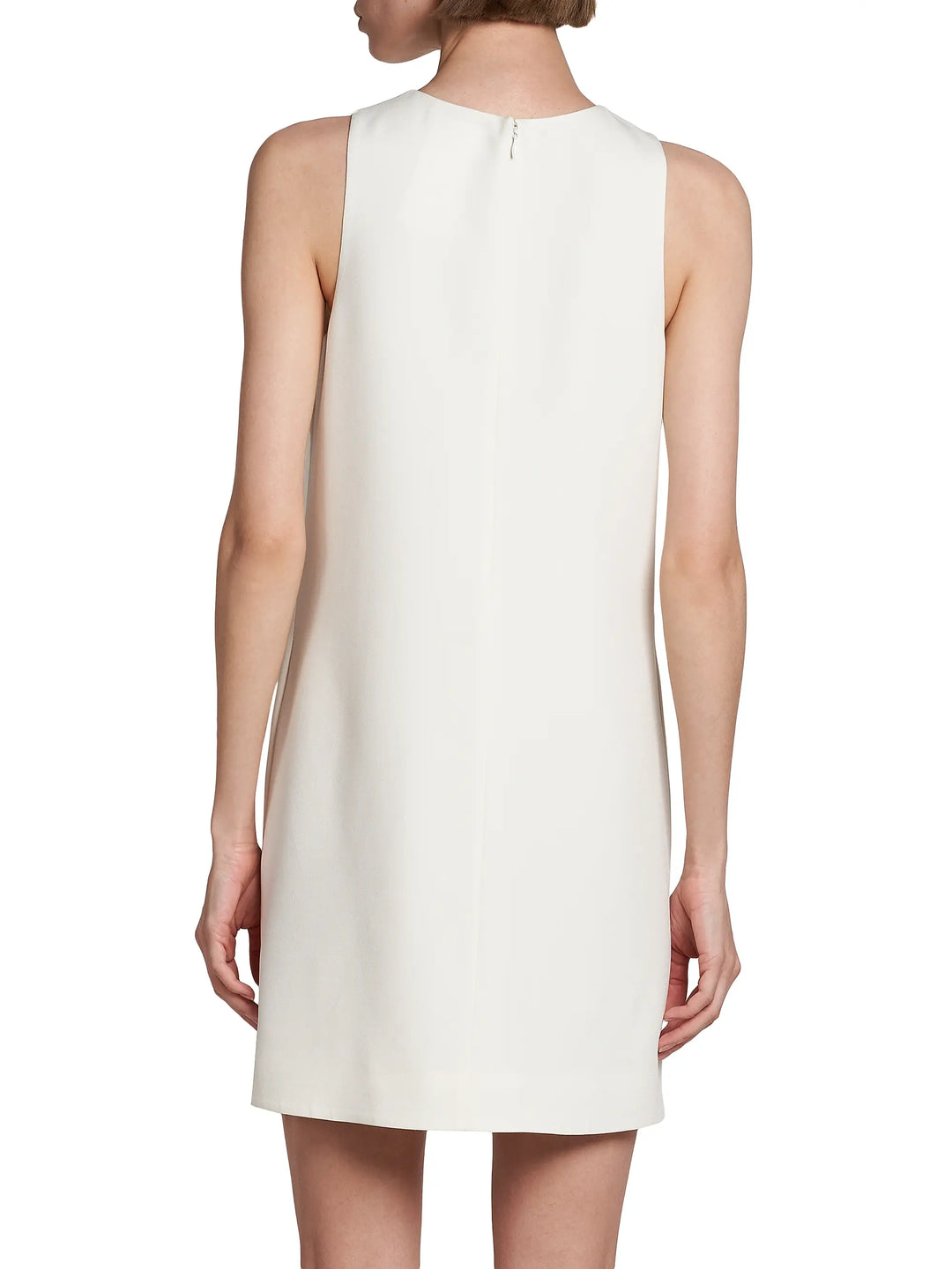 Floral-Embroidered Shift Dress - Cream