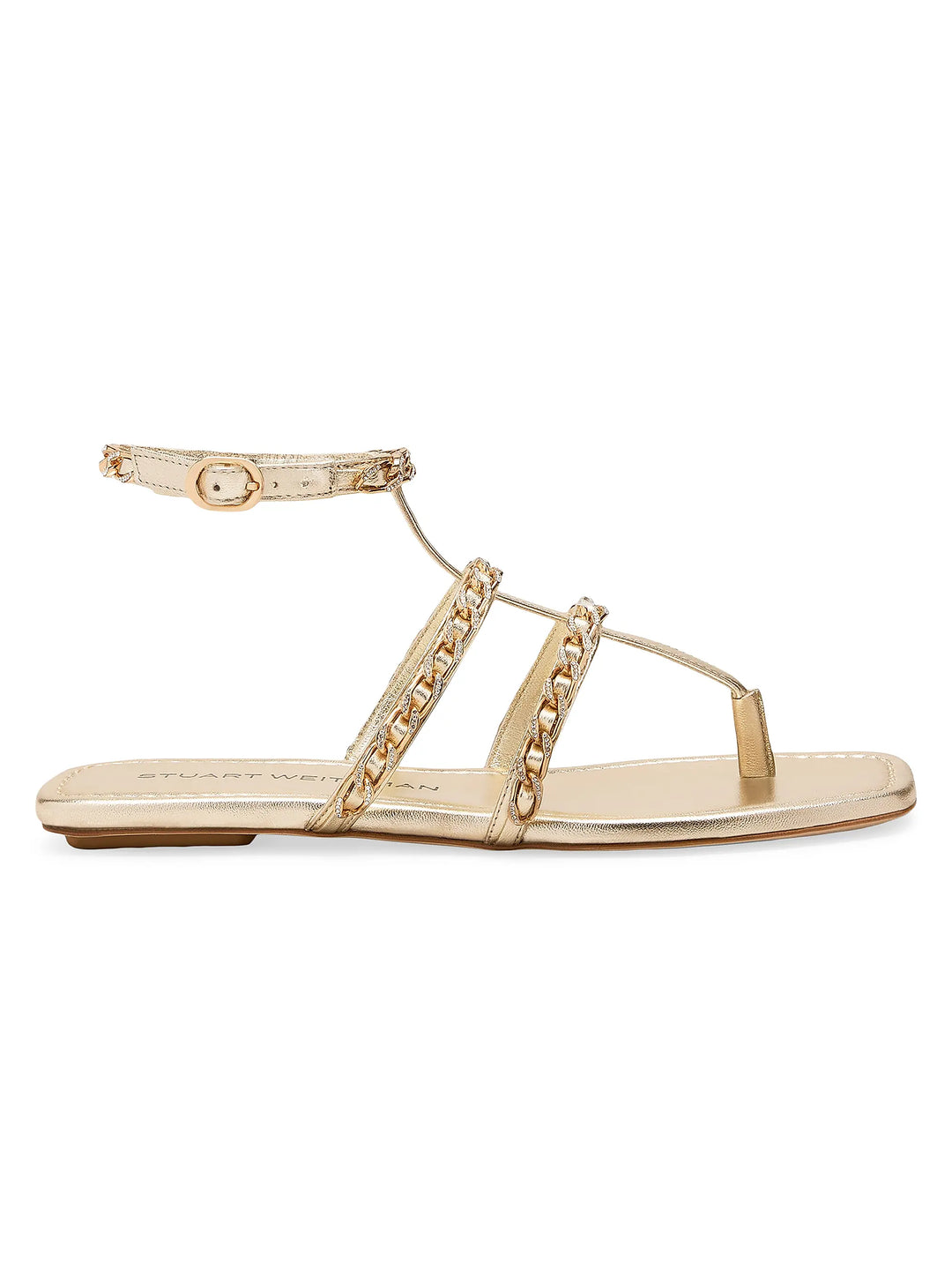 Soluxe Crystal Leather Sandals - Gold