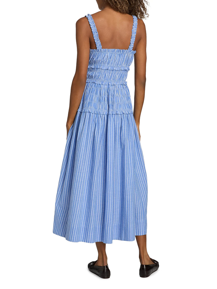 Marianne Smocked Midi-Dress - Blue Multi