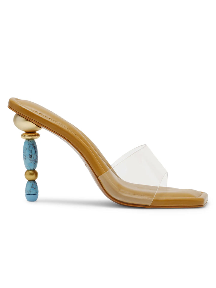 Mahina Beaded Heel - Brown Multi