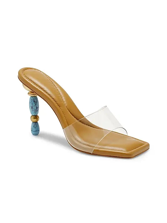 Mahina Beaded Heel - Brown Multi
