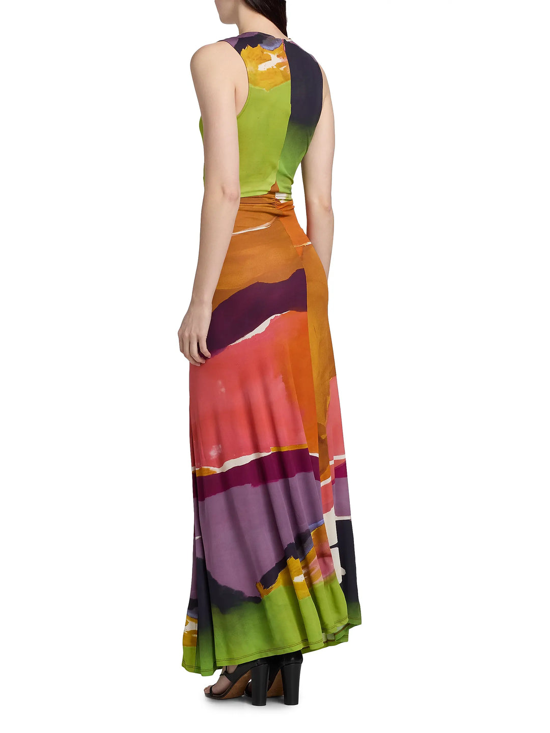 Lana Ruched Jersey Dress - Yellow Multi