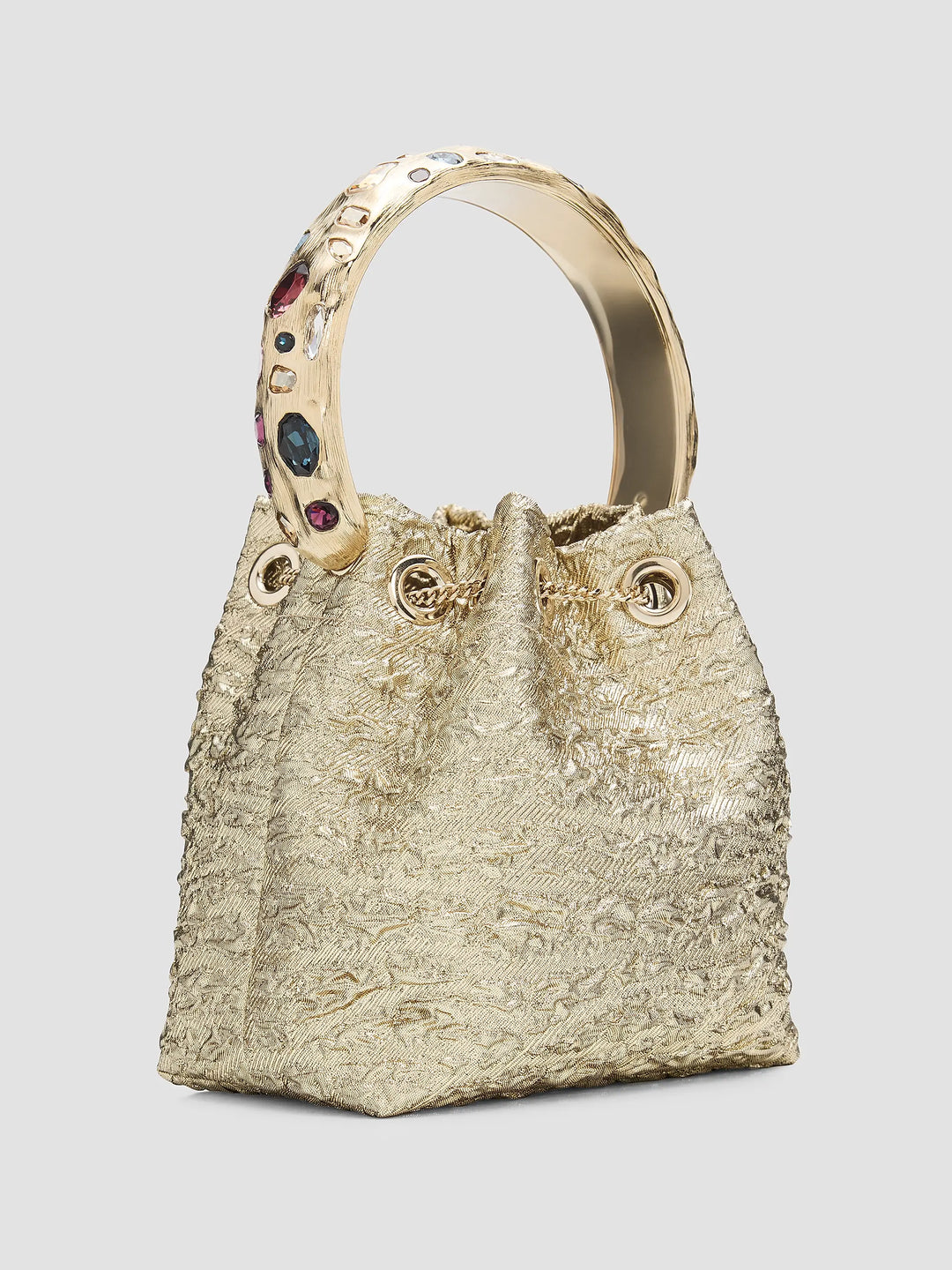 Bon Bon Drawstring Top Handle Bag - Gold