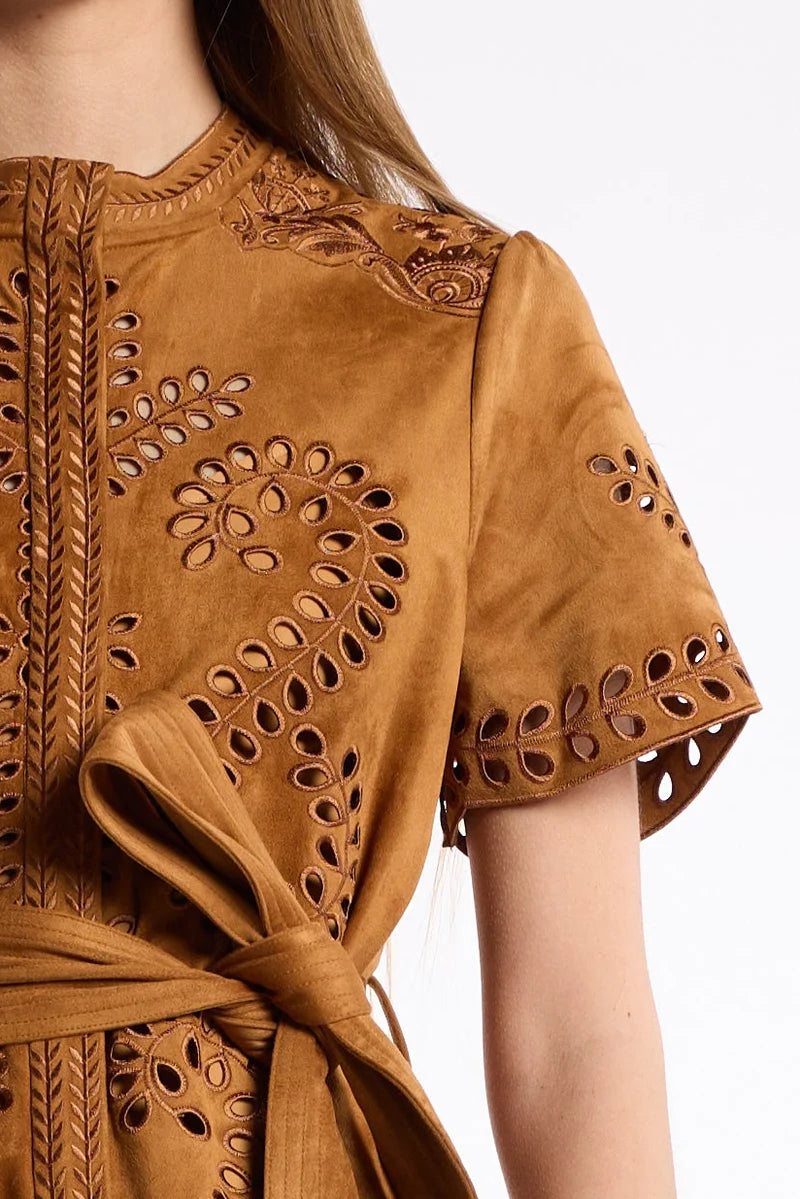 Sol Suede Dress - Camel