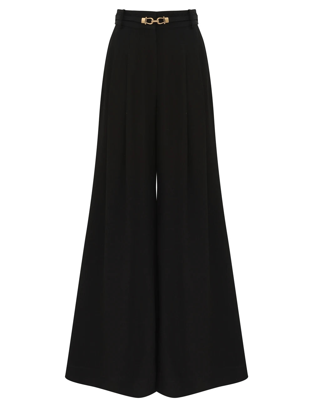 Belted Wide Leg Pant - Black