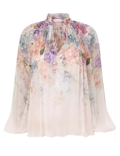 Dawning Billow Blouse - Multi Hydrangea