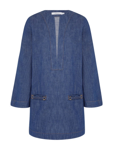 Wylie Denim Tunic Dress - Railway Blue