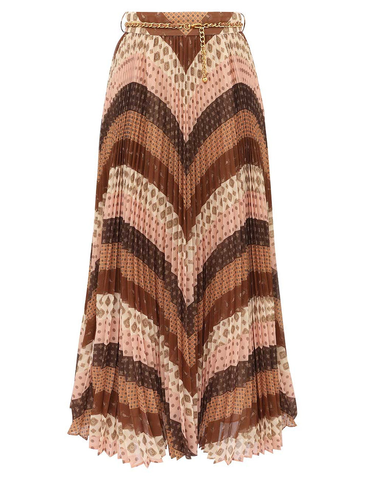Sunray Pleated Skirt - Rust