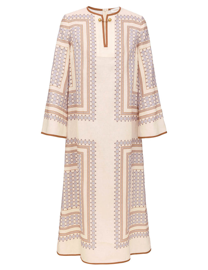Tunic Midi Dress - Cream/Navy