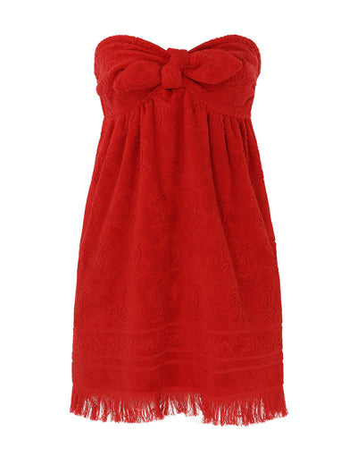 ALIGHT TOWELING MINI DRESS - Red
