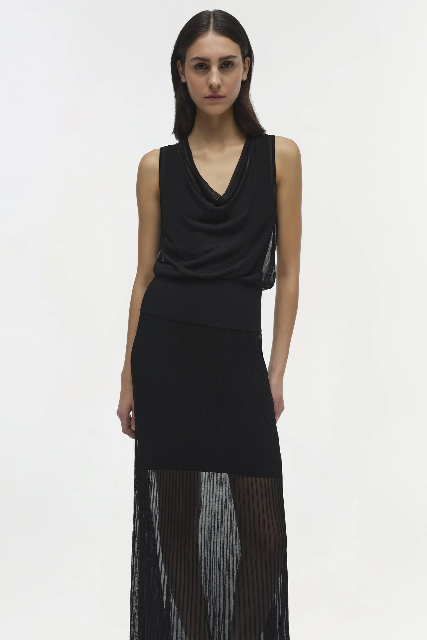 Gennie Knit Midi Skirt - Black