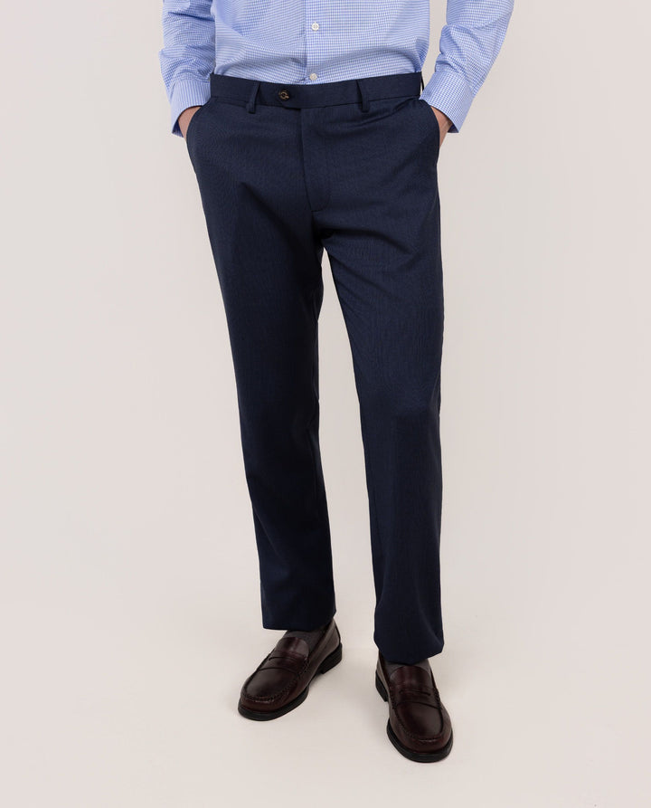 Washable Birdseye Suit Trouser - Navy