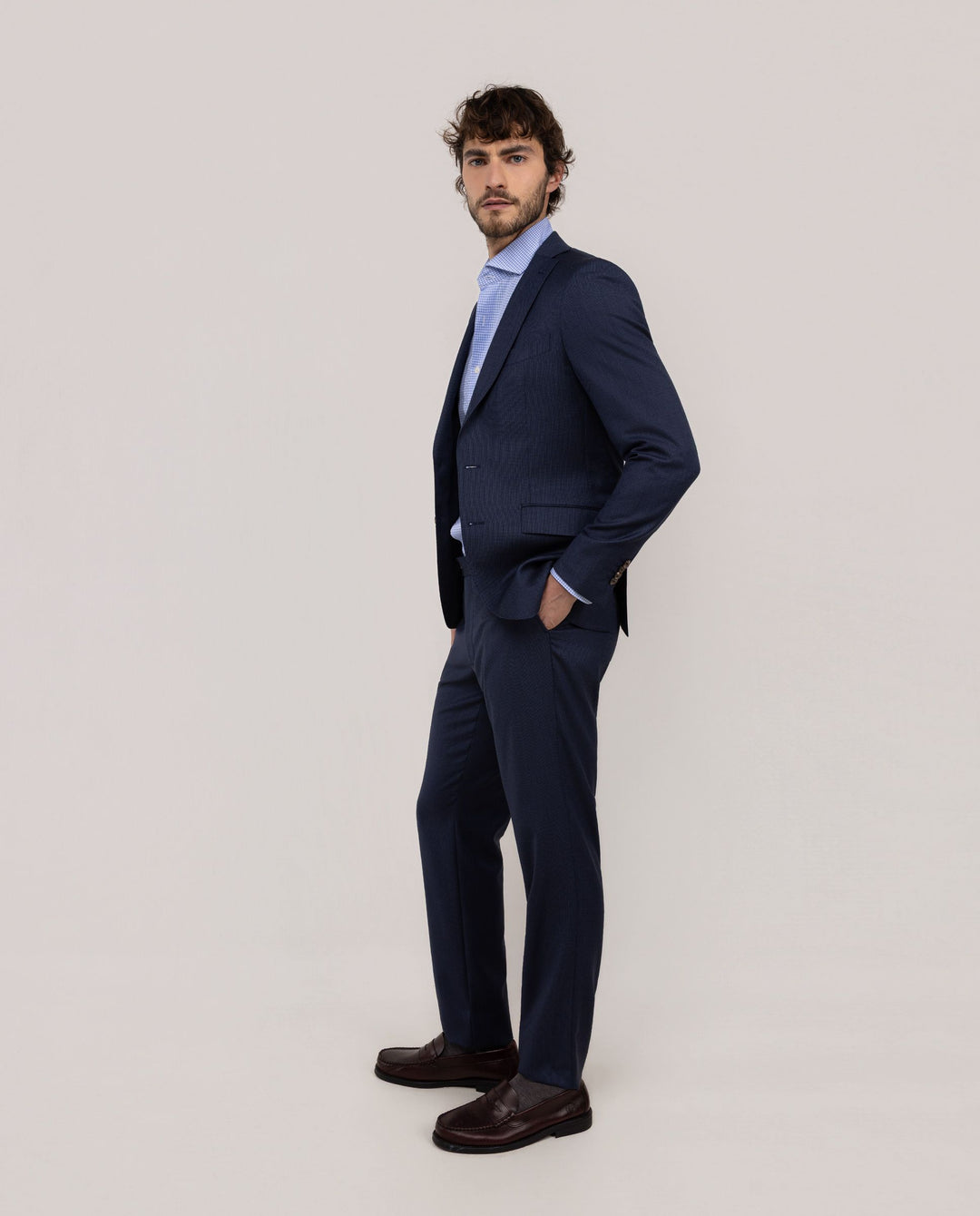 Washable Birdseye Suit Blazer - Navy