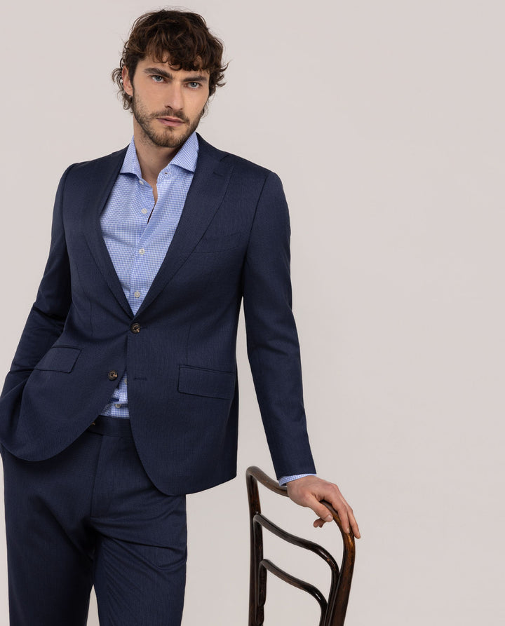 Washable Birdseye Suit Blazer - Navy