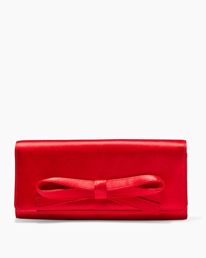 Margaret Satin Clutch - Red