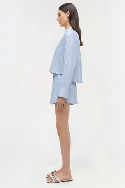 Renata Cotton Shirt - Blue Hydrangea Stripe