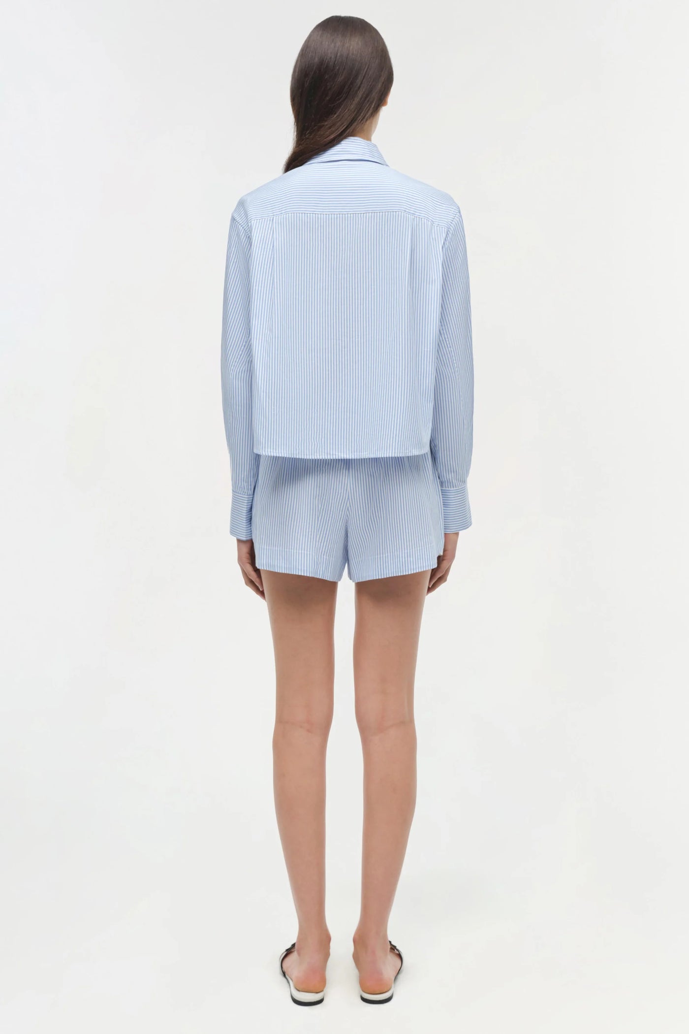 Renata Cotton Shirt - Blue Hydrangea Stripe