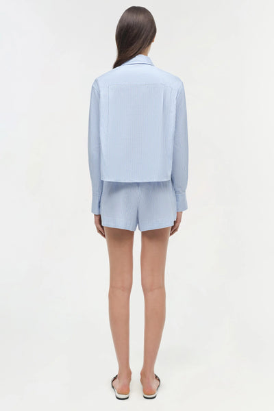 Renata Cotton Shirt - Blue Hydrangea Stripe