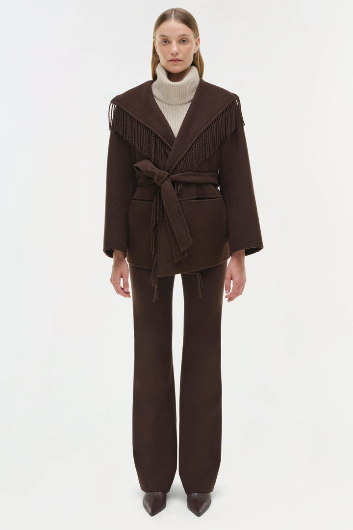 Rowen Fringe Jacket - Chocolate