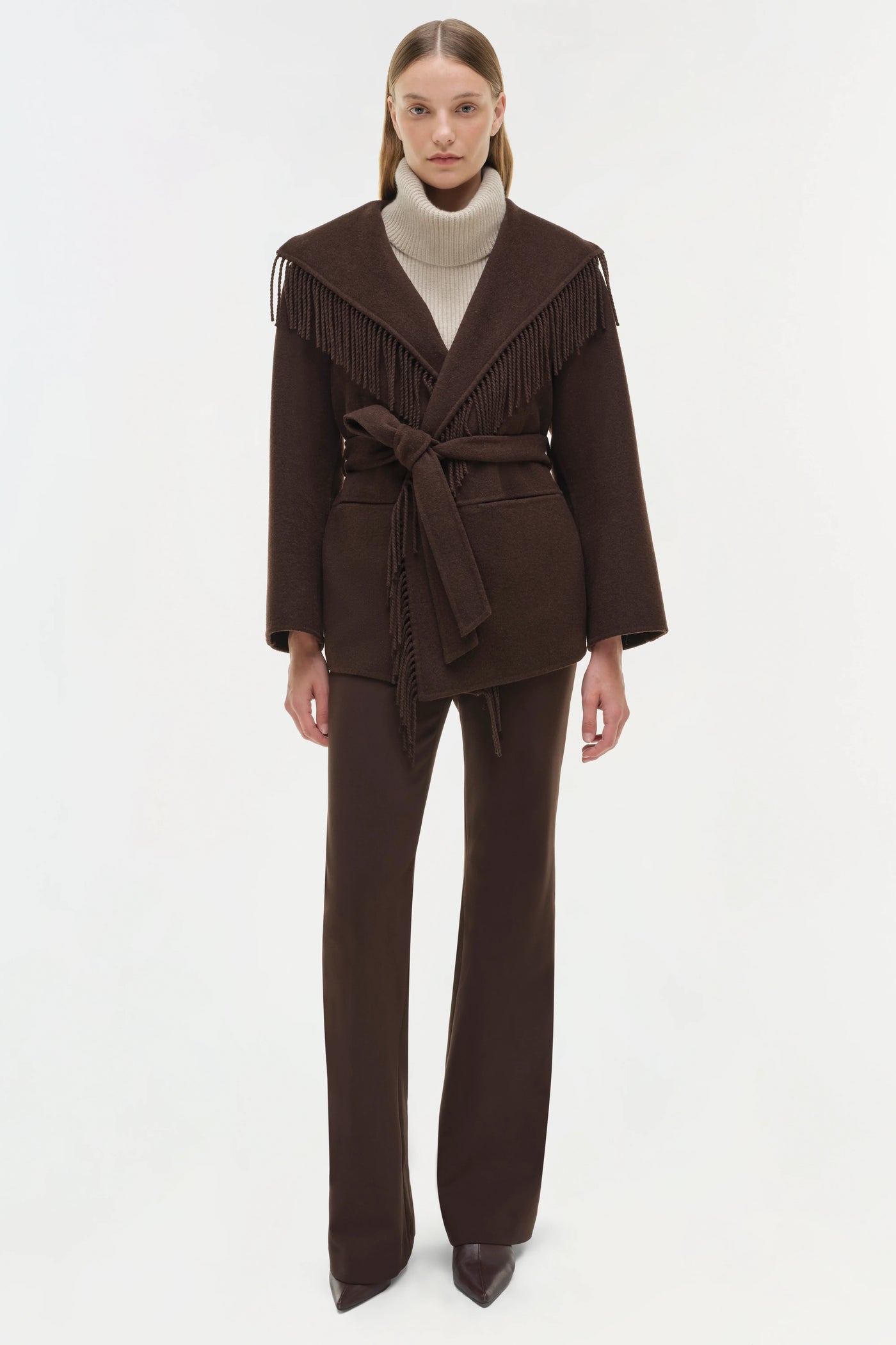 Rowen Fringe Jacket - Chocolate