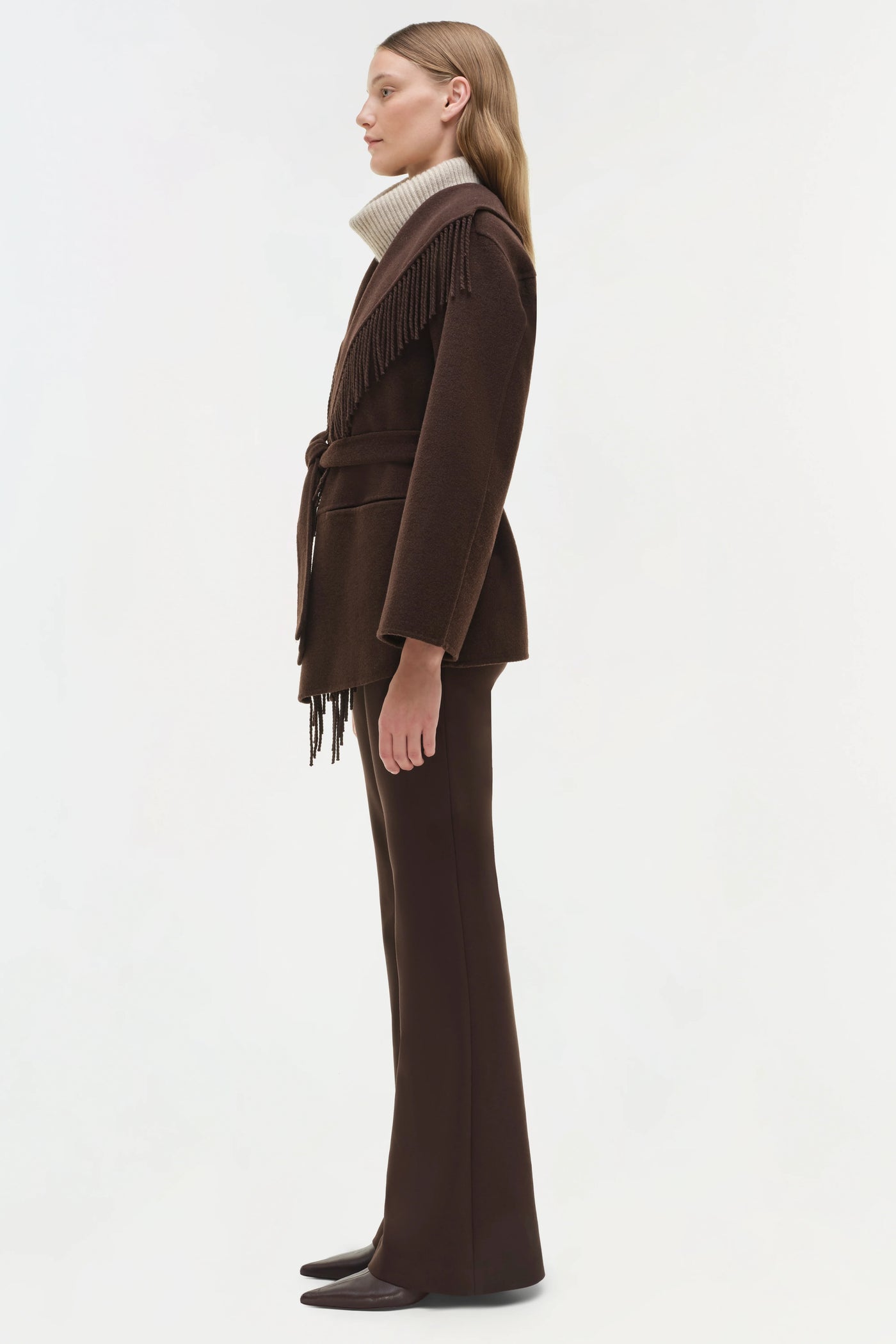 Rowen Fringe Jacket - Chocolate