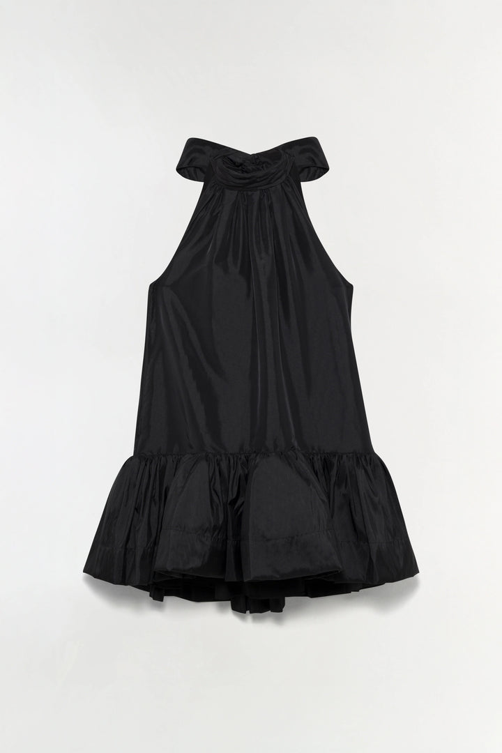 Hope Taffeta Bow Tie Mini Dress - Black
