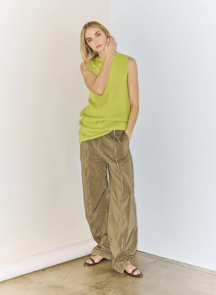 Plisse Bias Short Tunic Drees - Pistachio