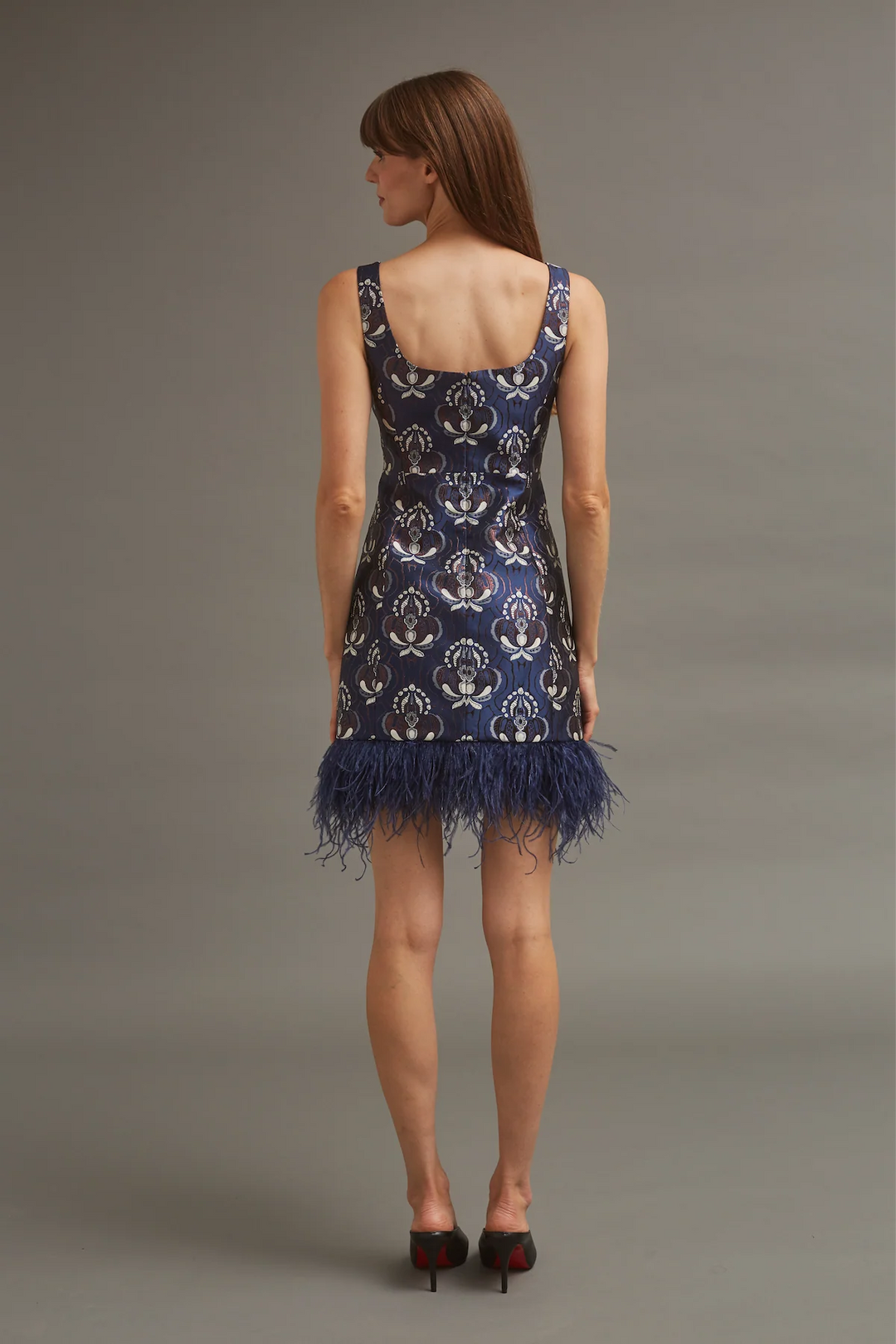 Carlie Mini Dress - Vintage Deco Navy