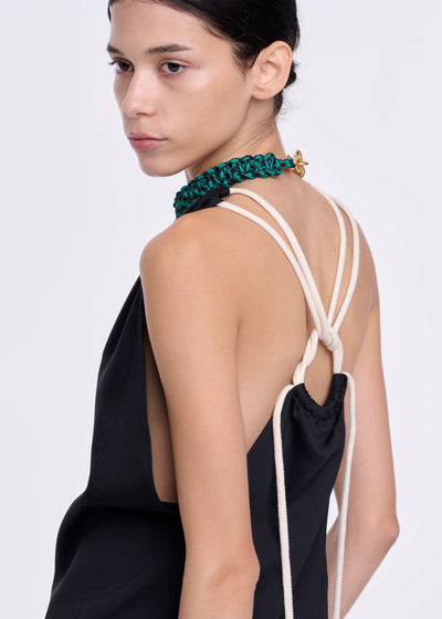 V-NECKLINE VISCOSE TOP - Black