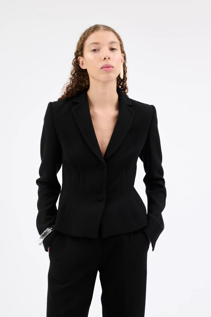 Heavy Georgette Jacket in Jet Black