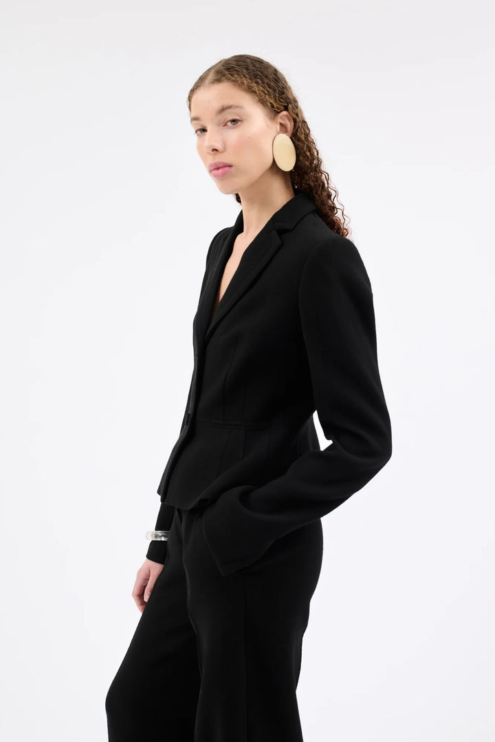 Heavy Georgette Jacket in Jet Black