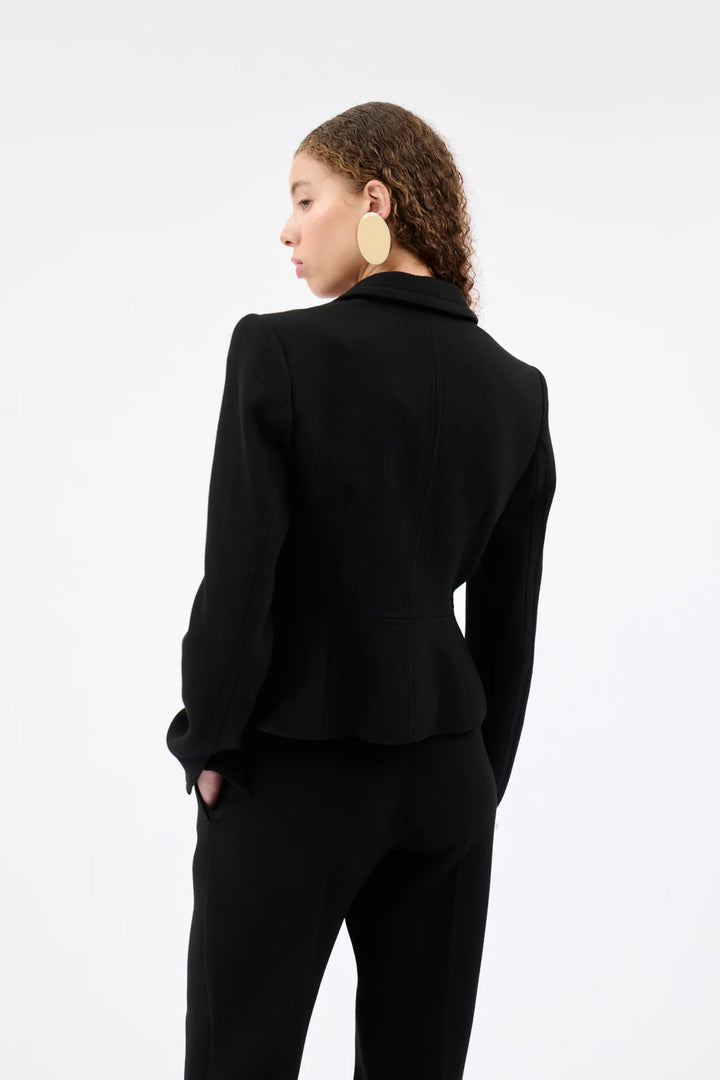 Heavy Georgette Jacket in Jet Black
