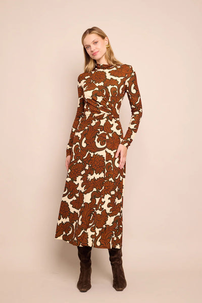 HERA DRESS - Mystic Flora Olive