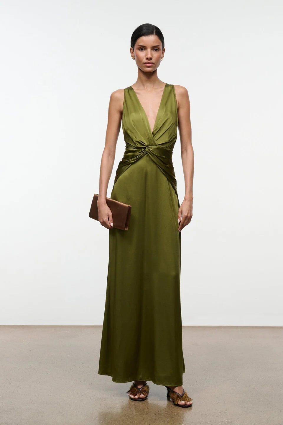 Selene Silk Dress - Kelly Green