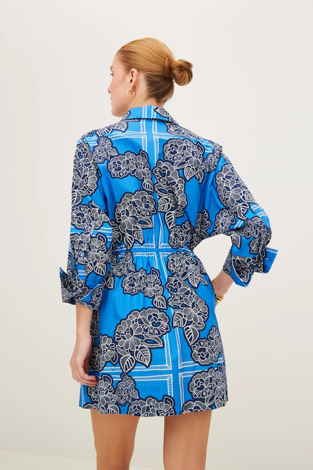 HENRY DRESS - Carved Petals Cobalt