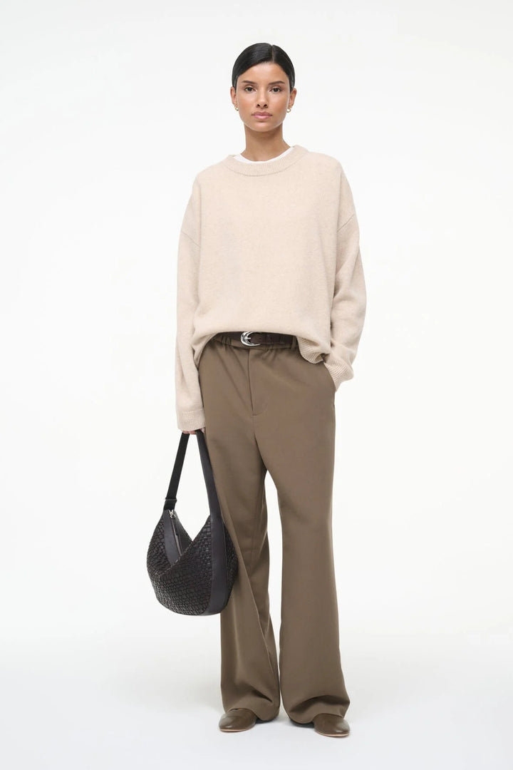 LARGE DEMY SHOULDER BAG ESPRESSO WOVEN LEATHER