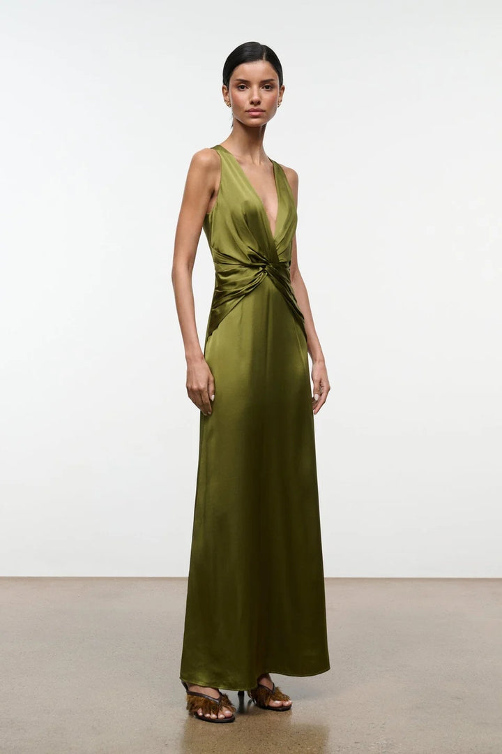 Selene Silk Dress - Kelly Green