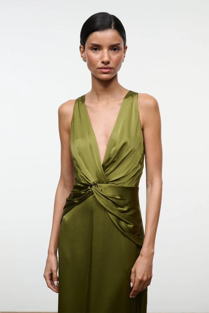Selene Silk Dress - Kelly Green