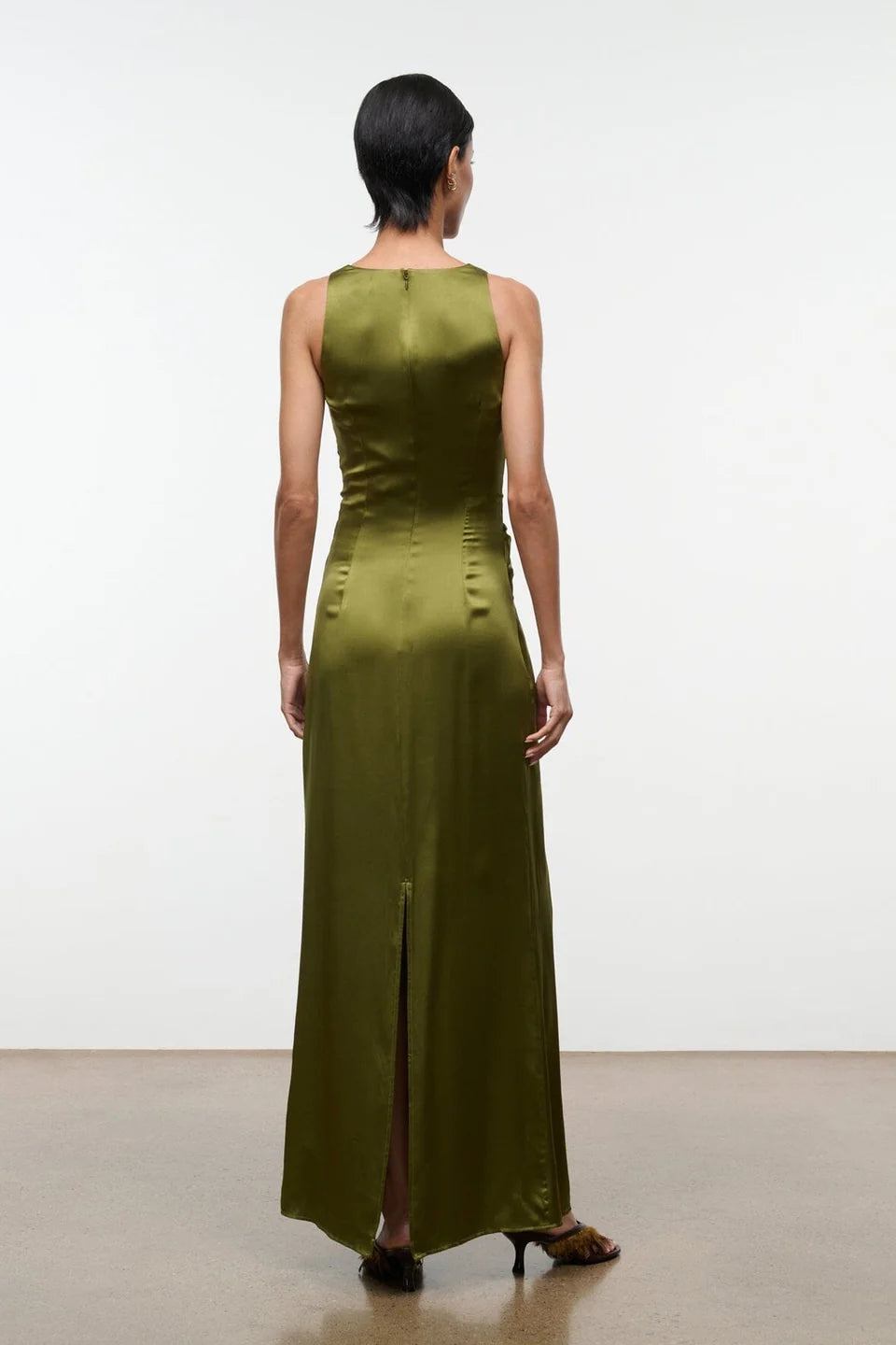 Selene Silk Dress - Kelly Green