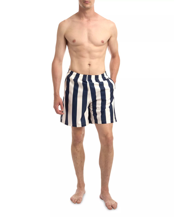 Long Stripes Swimsuit - Navy/White