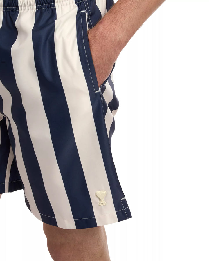 Long Stripes Swimsuit - Navy/White