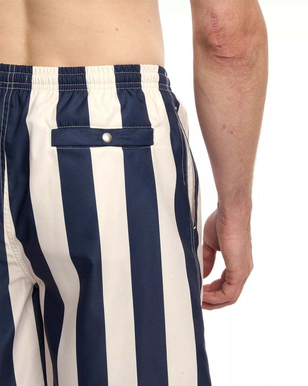 Long Stripes Swimsuit - Navy/White