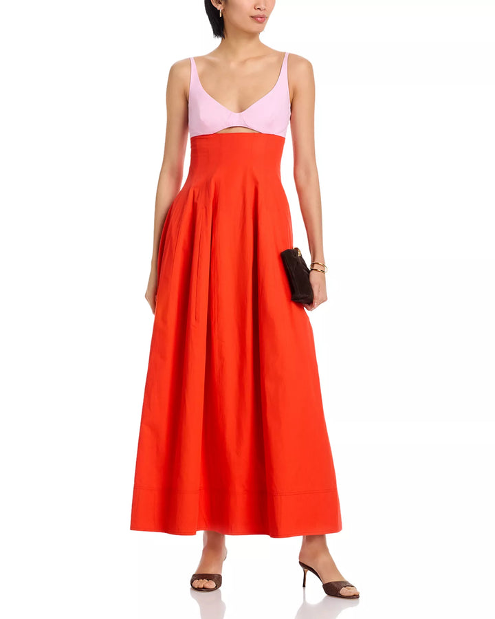 Maddy Cotton Midi Dress - Pink Multi