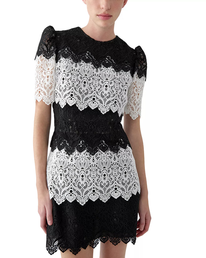 Crewneck Midi Dress - White/Black