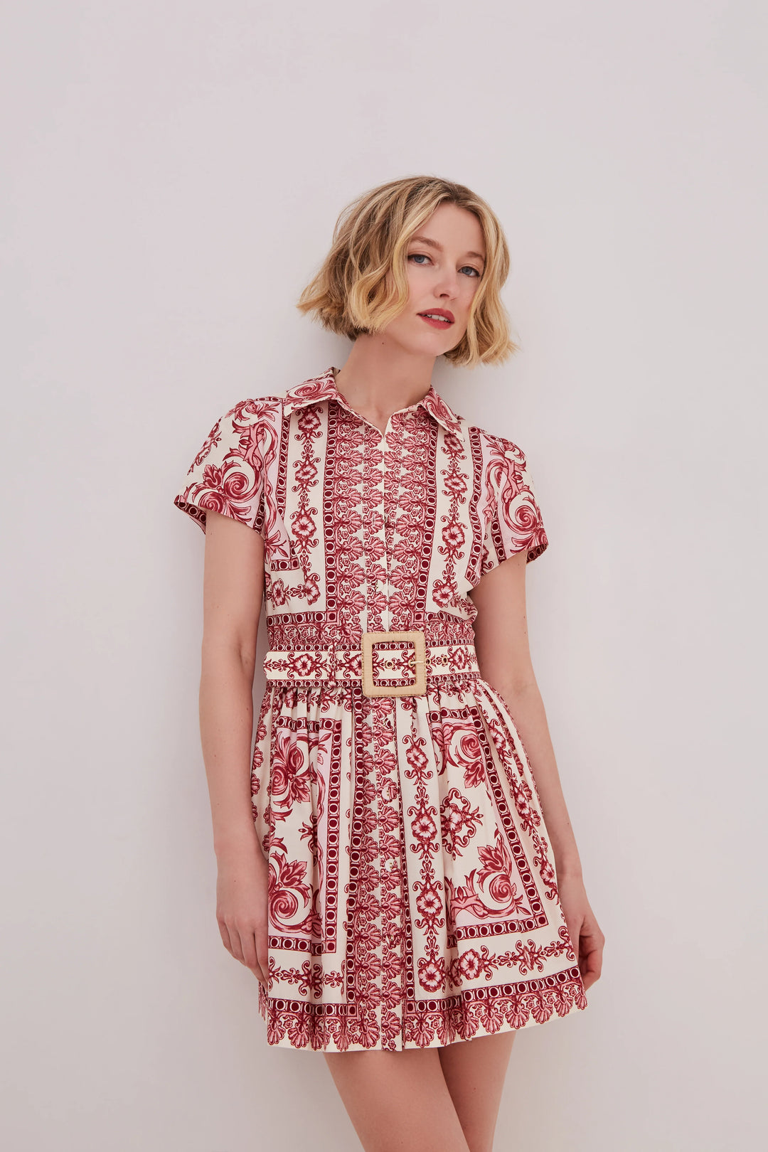 Noela Mini Dress - Red Multi