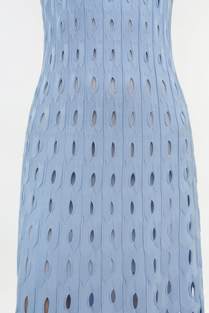 Christina Knit Midi Dress - Light Blue