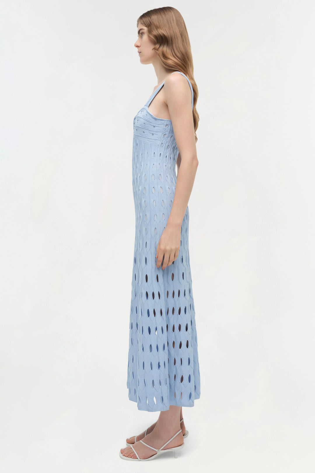 Christina Knit Midi Dress - Light Blue