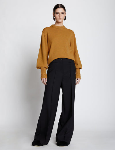 Merino Balloon Sleeve Sweater - Gold