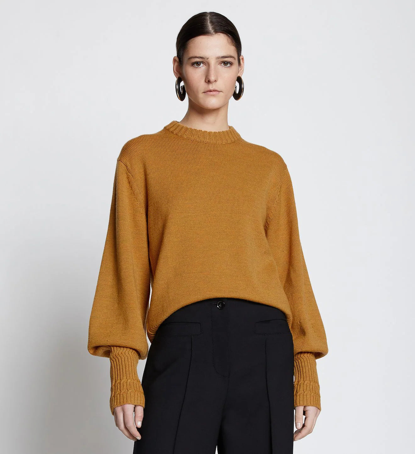 Merino Balloon Sleeve Sweater - Gold